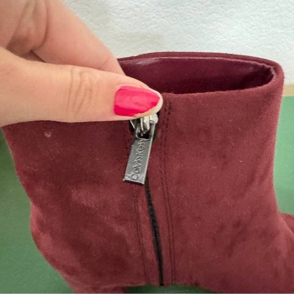 Calvin Klein Uda Wine Red Suede Ankle Platform Boot - Picture 8 of 13